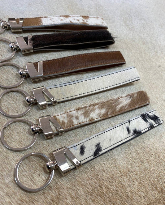 cowhide keychain