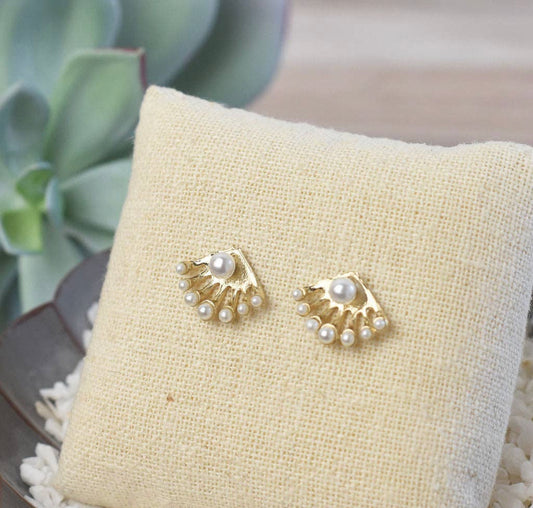 pearl double sided earrings