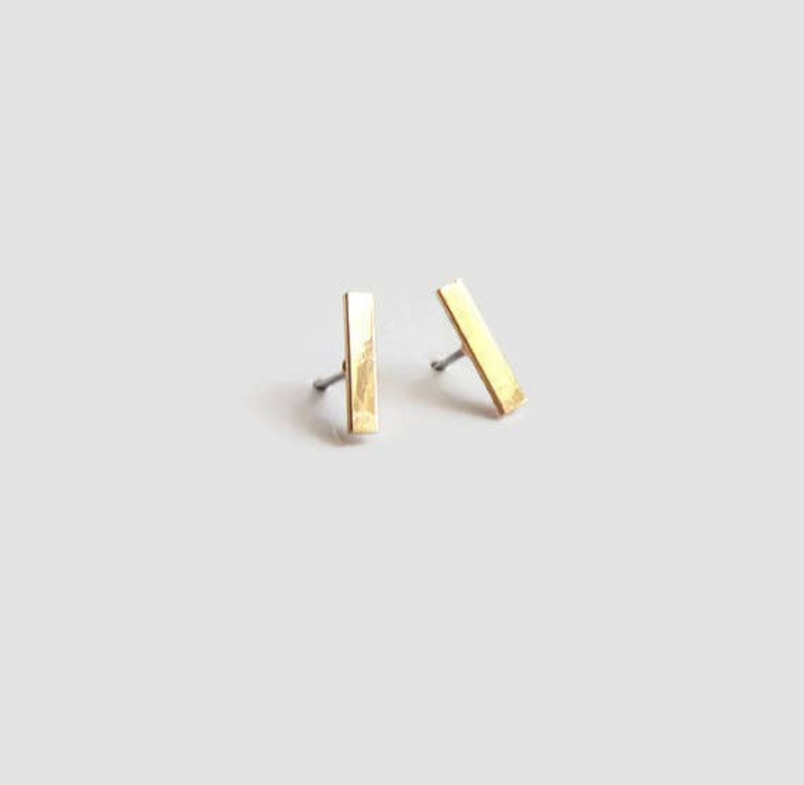 gold bar stud earrings